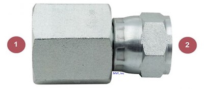 3/8'' Female NPTF X 3/8'' Female JIC Swivel Pipe to Flare Adapter 6506-06-06