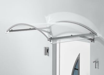 Gutta Rundbogenvordach Secco 150 x 90cm Edelstahloptik Vordachsystem Haustürdach