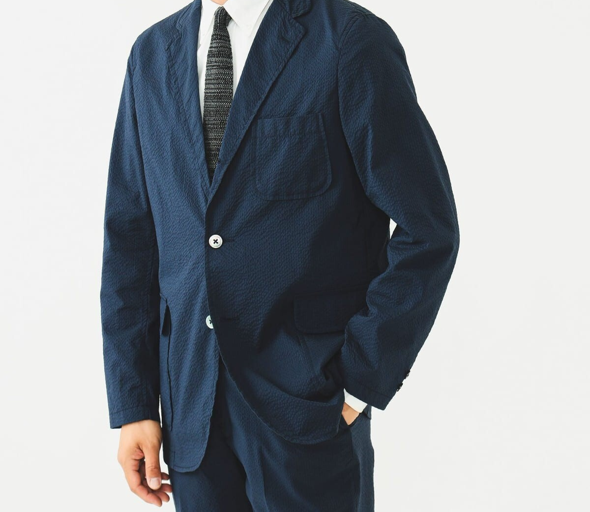BEAMS＋3B Shirt Jacket COOLMAX Seersucker ASK availability First) BEAMS 3B Shirt Jacket COOLMAX(R