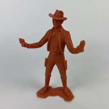 1964 Louis Marx Western Cowboy Plastic Figure Dual Pistols Vintage