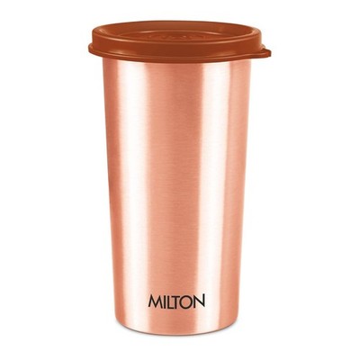 Milton 400ml Kupfer Becher mit Deckel, Auslaufsicher für Büro, Fitnessstudio,...