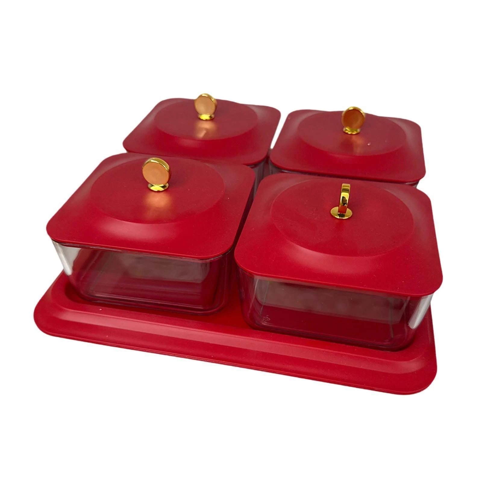 Divided Serving Tray with Lid Dried Fruit Tray Food Storage Container Snack