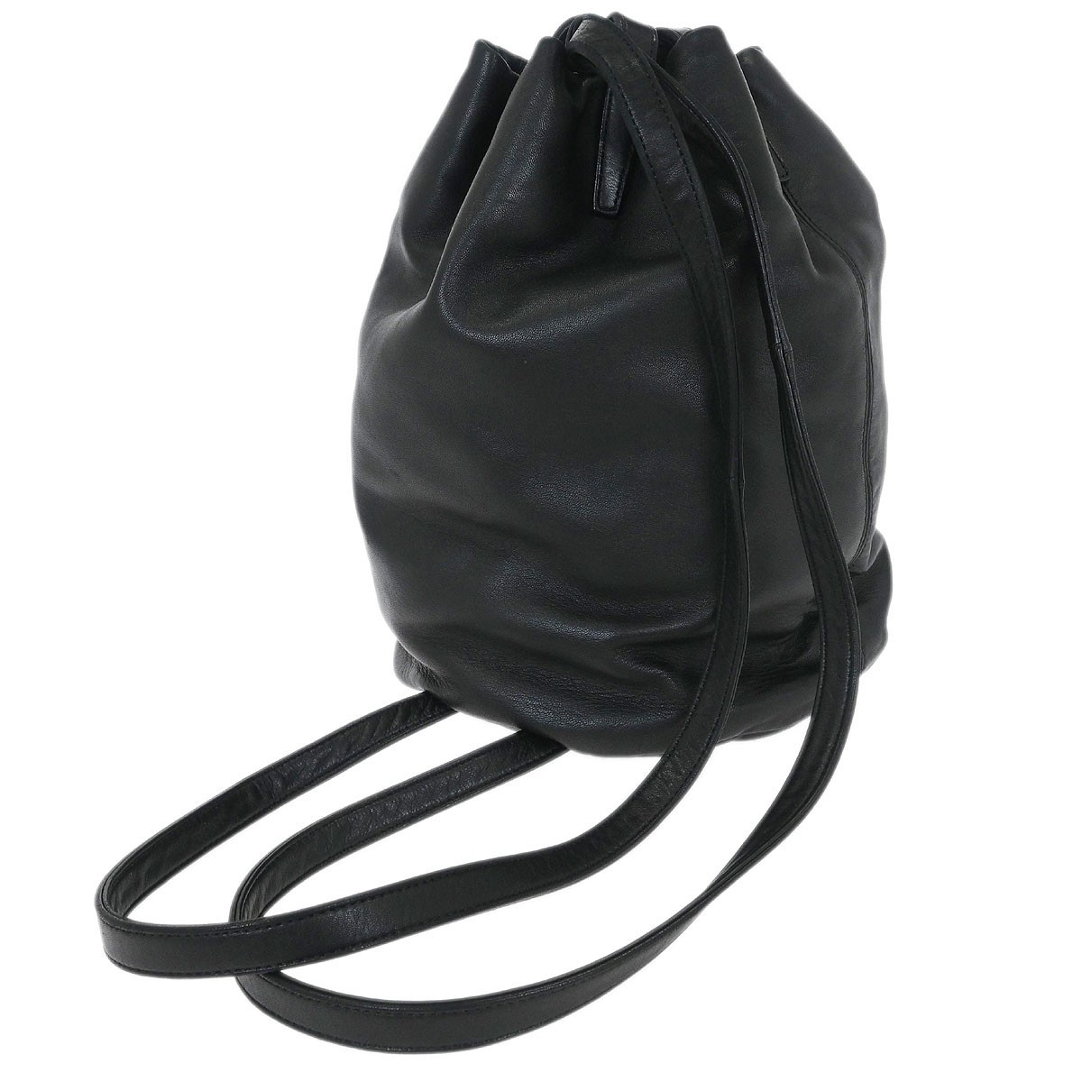 Loewe Black Lambskin Drawstring Backpack L10 1455… - image 2