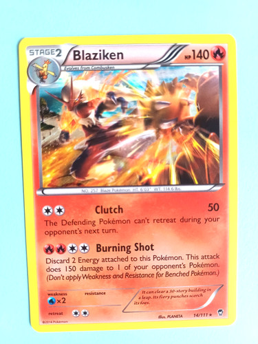 POKEMON FURIOUS FISTS BLAZIKEN #14/111 HOLO RARE VERY LIGHT PLAY