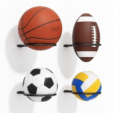 Wall Mount Sports Ball Racks 4 Pack Ball Holder Display Rack Basketball Soccer