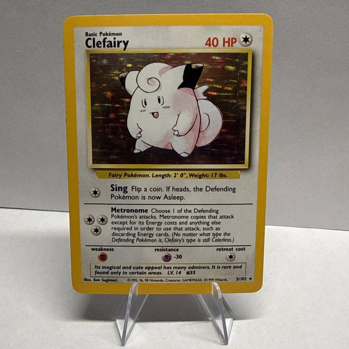 【英語版】ピッピClefairy Pokemon Base Set 5/102 Pokémon TCG Clefairy Base Set Holo Rare 40 HP Card 5/102 English