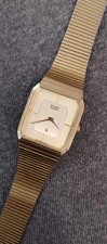 Vintage Citizen CQ Quartz Watch -27mm 3220-320808 K Gold-Tone Classy NEW Batt