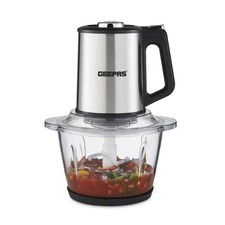 GEEPAS 500W Food Processor Meat Chopper Vegetable Multi Mixer 1.2L Glass Jar Pro