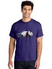 Panda-With-Lightning-1 Mens Graphic Tee, 100% Cotton, Casual Summer Wear