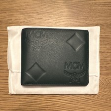 Luxury MCM Bifold Wallet In Maxi Monogram Leather Green