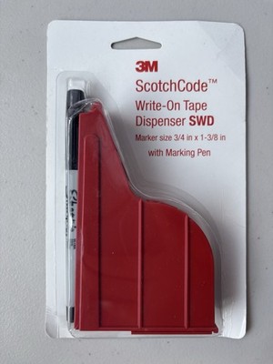 3M ScotchCode Wire Marker Write-On Dispenser with Tape and Pen SWD