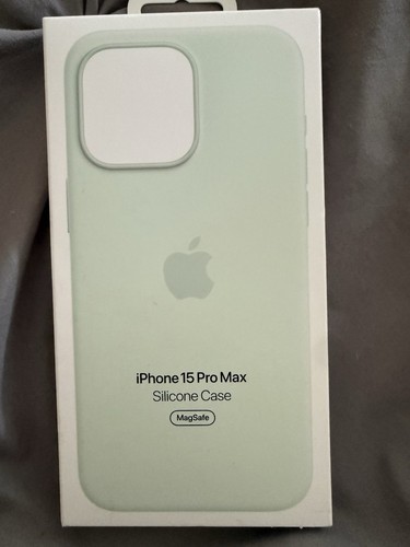 iPhone 15 Pro Max 6.7'' Original Silicone Case Soft Mint with MagSafe New