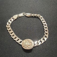 Frank And Easy Silver 925 Bracelet Chain With Moon And Sun Design