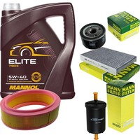 Mann Inspektionspaket 5L Mannol Elite 5W-40 FüR Renault Kangoo 1.4 Clio II