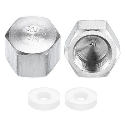 2-Pack Hex End Cap, 1/4 Inch g Female Thread Pipe Fitting