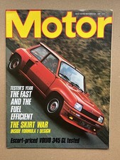 RENAULT 5 TURBO MOTOR MAGAZINE NOVEMBER 28 1981 - Reault 5 Turbo cover - no feat