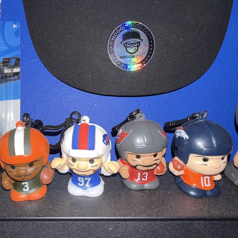Lot of 4 | 2025 NFL Squeezy Mates Keychain Set |J Jeudy/J Bosa/Mike Evans/Bo Nix