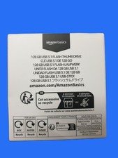 Amazon Basics Flash Thumb Drive Black 128 GB Ultra Fast USB 3.1 130 MB/s for PC