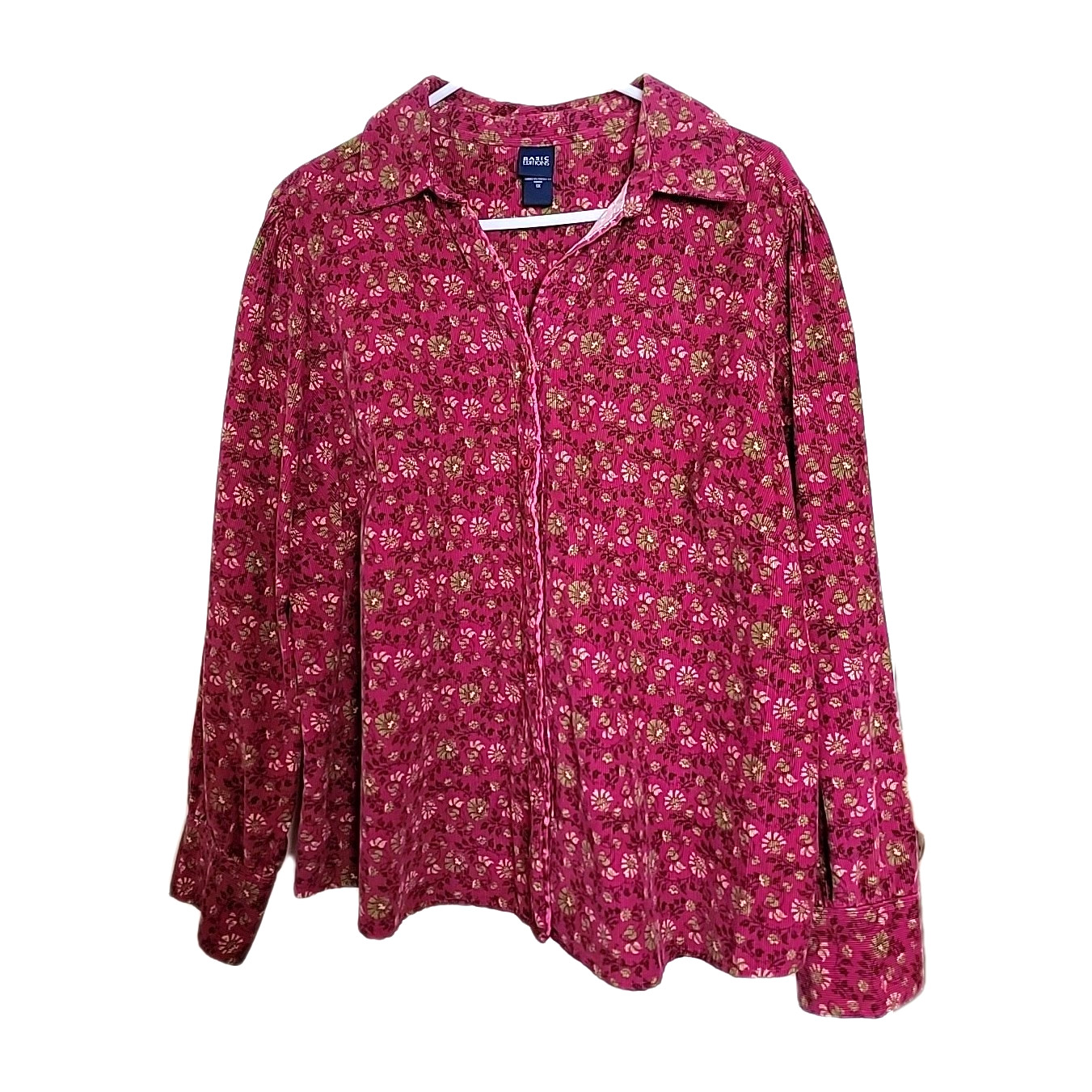 Vintage Basic Editions Womens Raspberry Floral Co… - image 1
