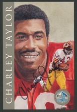 Charley Taylor Autograph Football Card (1998 HOF Series)  Washington Redskins