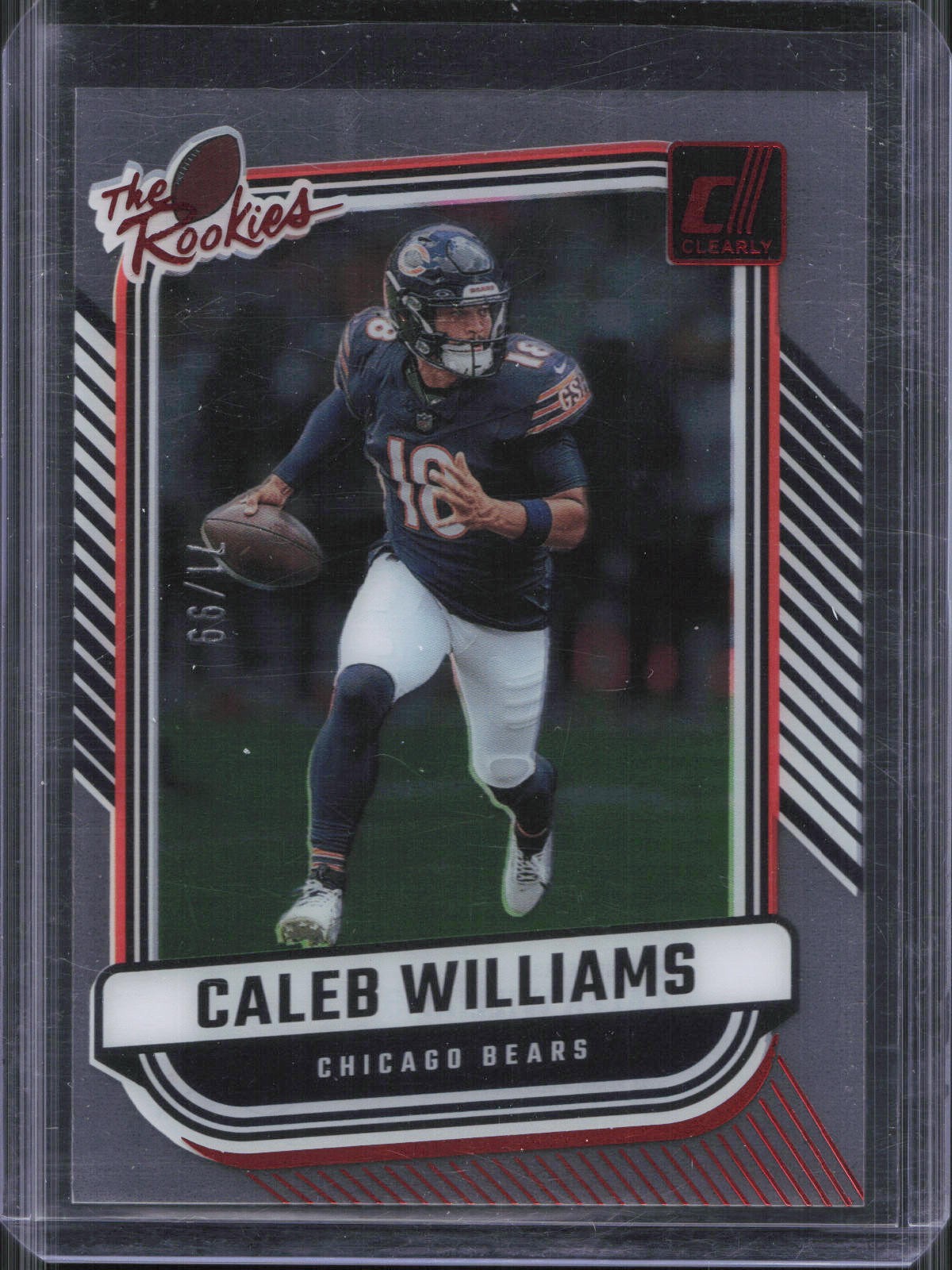 2024 Panini Clearly Donruss Caleb Williams #1 The Rookies Red Foil /99 Bears