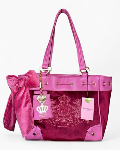 Juicy Couture “Classic Scottie Dog” Daydreamer Tote, cranberry