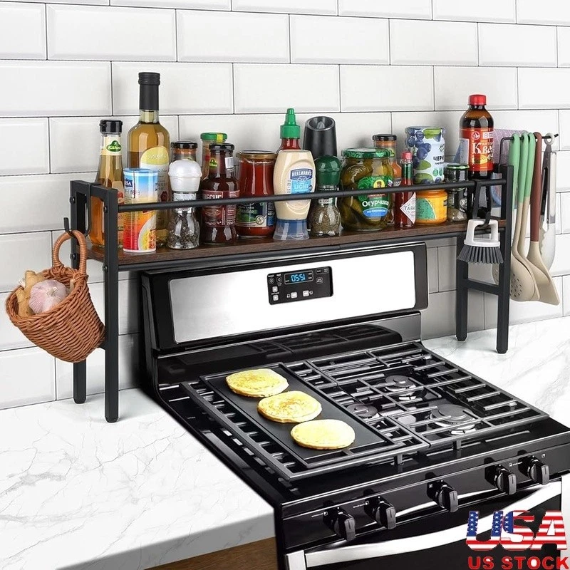 Versatile Stove Shelf Spice Rack Space Saving Organizer Kitchen Storage New