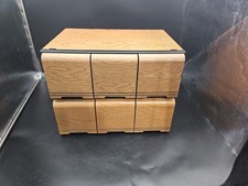 LOT OF 2 VTG 3-Drawer Faux Wood PAO 60 CD Storage Holder Stackable Cases