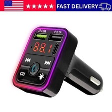 Onn Bluetooth FM Car Charger LCD Screen Type-C Wireless Calls Music