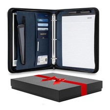 Portfolio Organizer - 3 Ring Binder with Notepad - 1.5 Inch Rings - Zippered ...