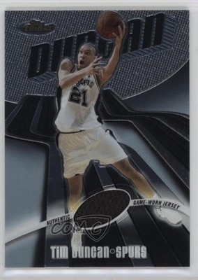 2003-04 Topps Finest Game-Worn Jersey /999 Tim Duncan #129 HOF 10p1