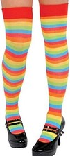Clown Striped Over the Knee Socks Circus Fancy Dress Halloween Costume Accessory