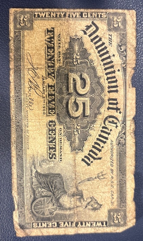 25 Cents 1900 Dominion of Canada Shinplaster Note