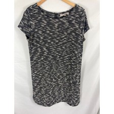 Ann Taylor LOFT Marled Black White Sweater Dress Size Large