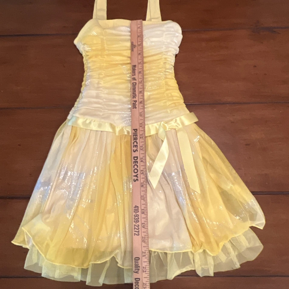 Iz Amy Byer Girls Dress Sz 7 Princess Belle Yellow Fairycore Fairytale Fantasy - Image 3 of 4