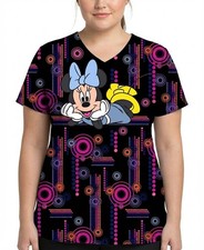 Minnie Mouse Cherokee Scrubs Tooniforms Disney V Neck Top TF737 MNXT