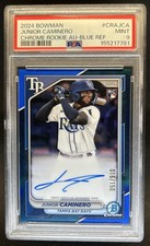 2024 Bowman Junior Caminero Chrome Rookie Auto Blue Refractor RC #/150 PSA 9