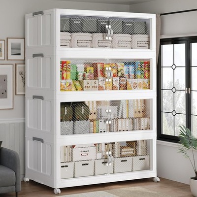 160GAL Plastic Storage Bins with Lid, 640QT Extra Large Stackable Closet Organiz