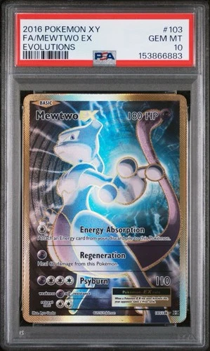 Mewtwo EX Full Art 103/108 - Evolutions - PSA 10 GEM MINT