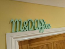 M & D Office Door Sign, Mum and Dad Door Sign, Door Topper, Custom Door Sign