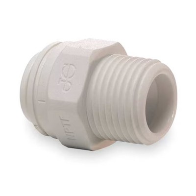 John Guest Pp011224w-Pk10 Push-Fit Adapter Fitting, 3/8 In Tube Size,