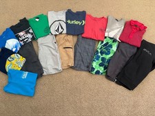 Lot of 17 Boys Tees Shorts Youth Med 8 10 O  Neill Volcom Quilsilver Vans