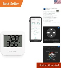 Smart Indoor Temperature & Humidity Sensor with Alarm - Digital Display & 2 A...