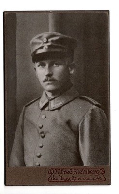 CdV Fotografie Soldat WK1   Fotostudio Alfred Steinberg, Hamburg