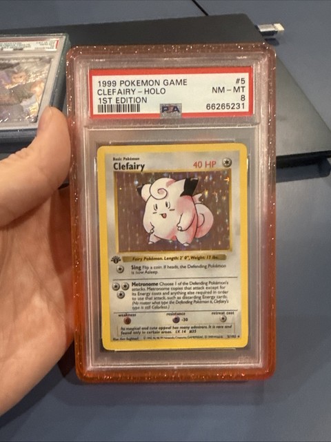 1999 POKEMON GAME 1ST EDITION #5 CLEFAIRY-HOLO PSA 8