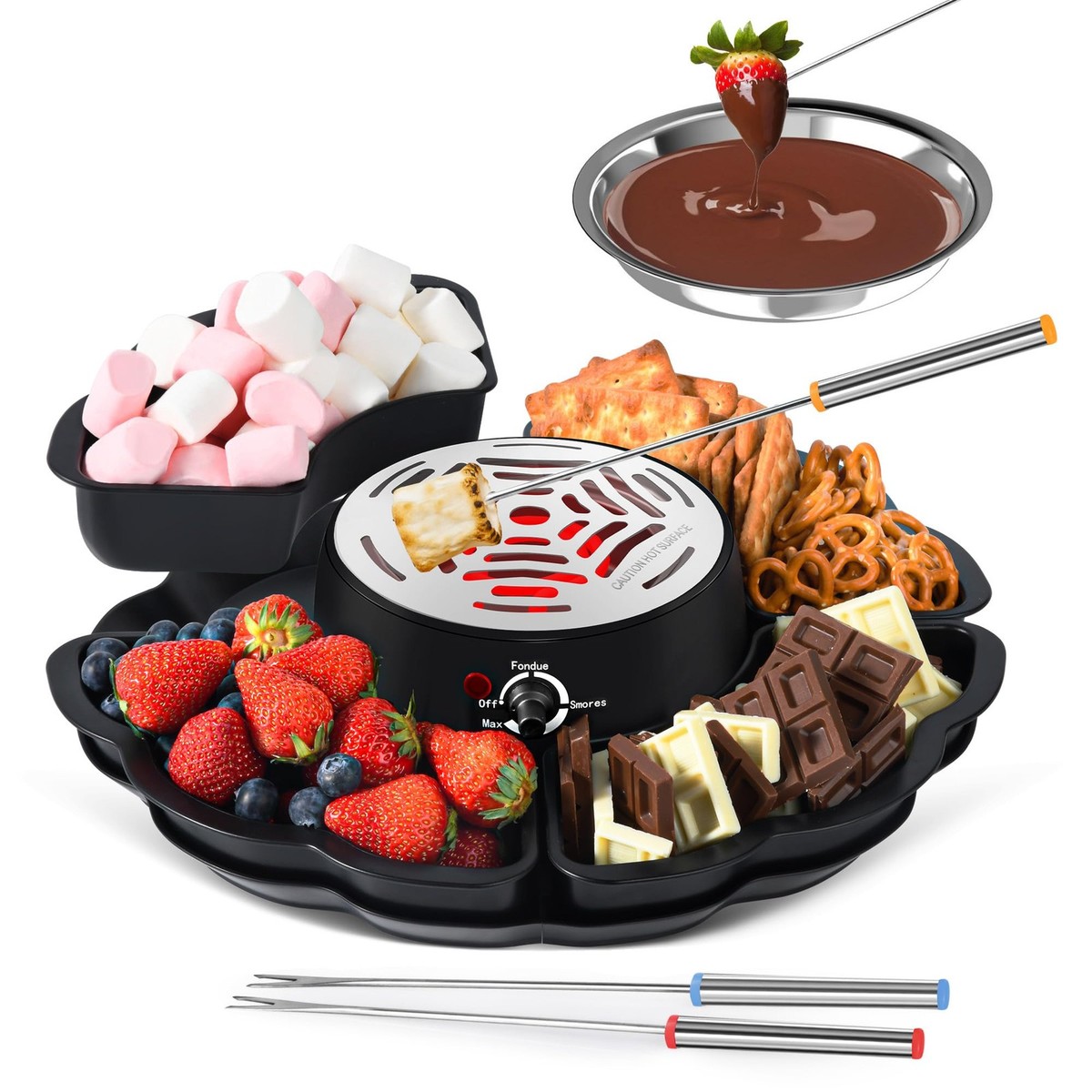 Vers fruit op een spies met marshmallows; in 5 minuten klaar - Lekker Tafelen
