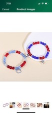 Pulsera Araña Halloween 2 piezas para Parejas Amistad Araña Rosa Dije Regalo