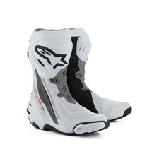 Bottes De Course Alpinestars Supertech R Vented Pour Moto Sport Trace Blanc Gry