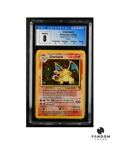 CGC 8 NM/Mint Charizard Holo Base Set 2 4/130 Pokemon Card