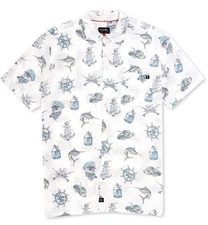 Salt Life Tell No Tale button woven Live salty White M Saltlife NWT NEW